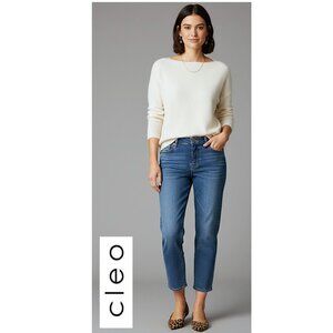 CLEO - Everybody mid wash cropped blue jeans
